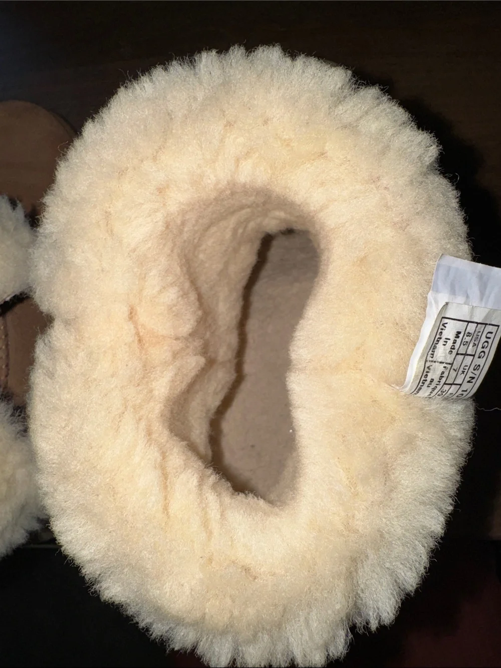 UGG Women’s Tan Suede Shearling-Lined Boots with Stud Detail, Sz. 8.5